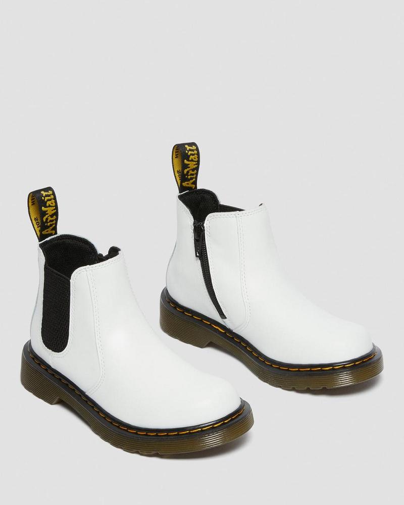 Botines Chelsea Dr Martens Junior 2976 Cuero Niños Blancos | MX 154GSO